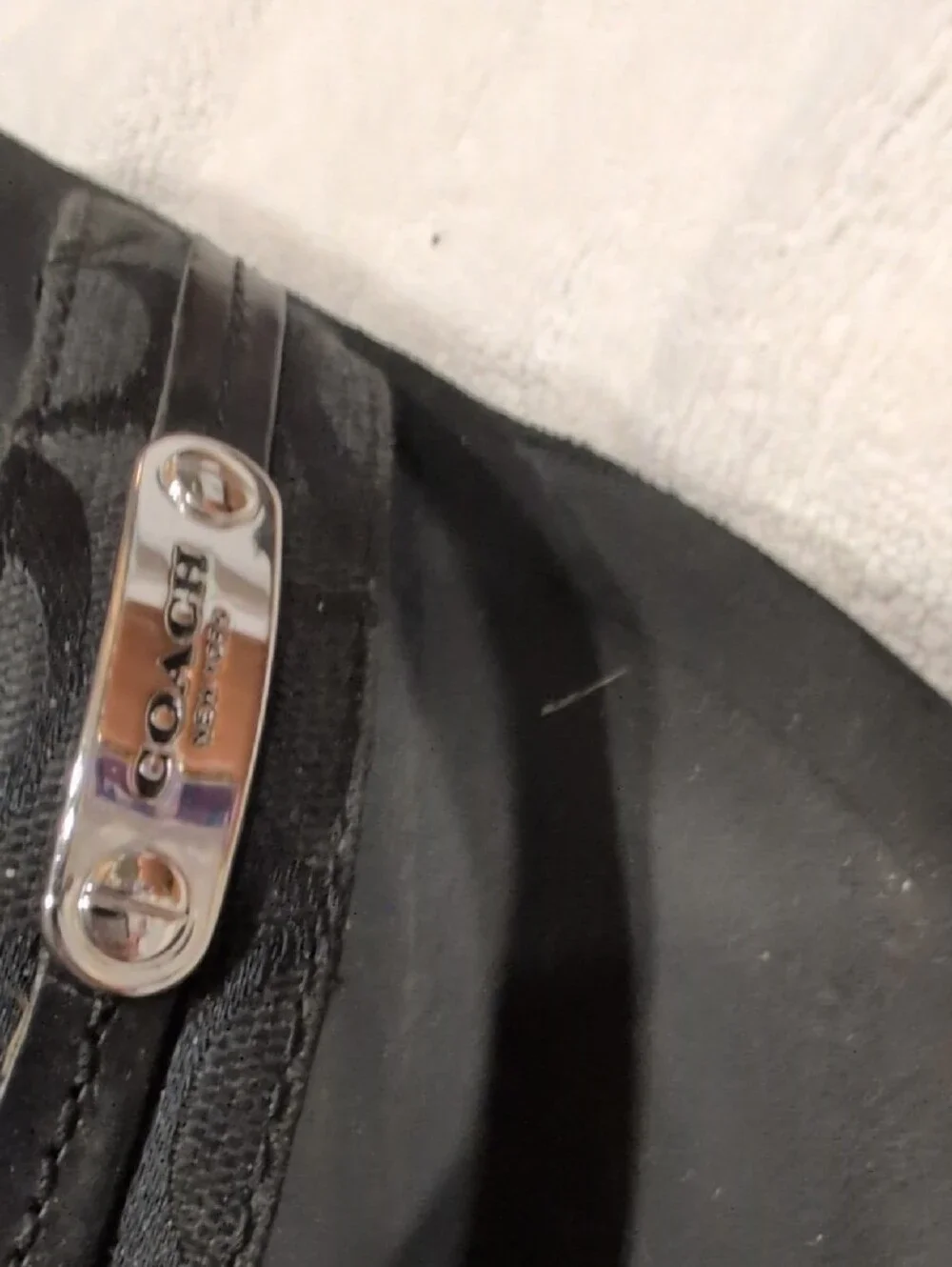 Coach black thong